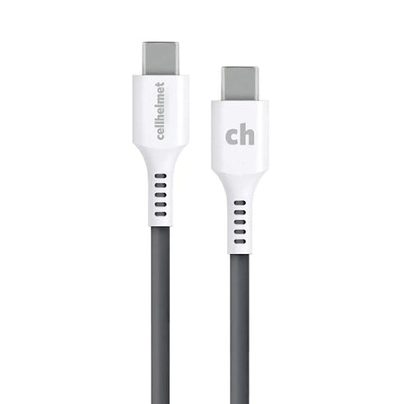 Cellhelmet USB-C To USB-C Charge/Sync 3' Round Cable - Grey/White