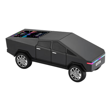 Max Power Tesla Cyber Truck Style With Front Flashing Led Lights & Back Light Up Panel Bluetooth Speaker - Black