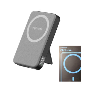 myCharge 10K Mah Cliqluxe Qi2.2 W/ Ac & Stand - Grey