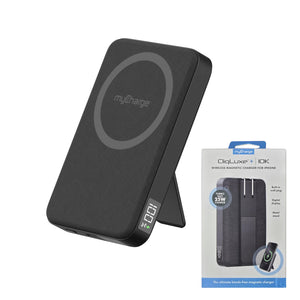 myCharge 10K Mah Cliqluxe+ Magsafe Power Bank W/ Wall Plug - Black