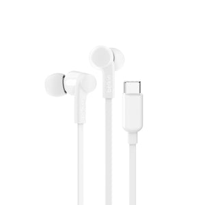 Belkin Usb-C Wired Earbuds W/ Adjustable Volume Limiter - White
