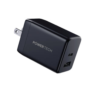 Powertech 45W PD Dual-Port USB-C Wall Charger - Black