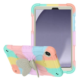 HR PREMIUM BUTTERFLY KICKSTAND 3-IN-1 TOUGH HYBRID CASE COVER WITH SHOULDER STRAP FOR SAMSUNG A9 PLUS / A11 PLUS 11" - COLORFUL