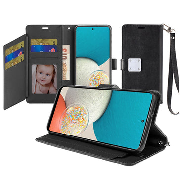 HR PREMIUM WALLET ID CARD HOLDER CASE COVER FOR APPLE IPHONE 14 PRO MAX 6.7" - BLACK