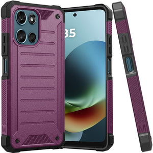Premium Tough Lined Premium Design Case For Moto G 5G 2025/2026 & Moto G Play 2026 - Dark Purple