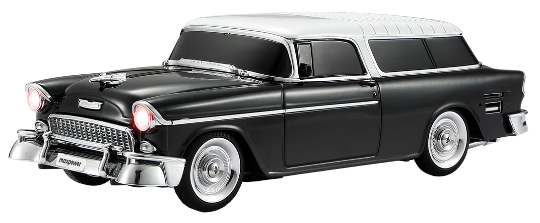 Max Power Classic Car Portable Bluetooth Speaker With Front Flashing Lights - Black