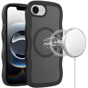 Premium Grip Hand Magnetic Ring HQ Hybrid Case For iPhone 16E (E Edition) / SE4 (2025) - Black