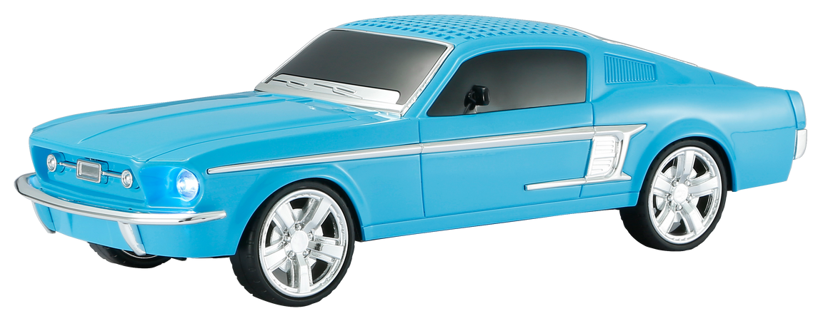 Max Power Mustang Style Portable Car Bluetooth Speaker With Front Flashing Lights - Blue