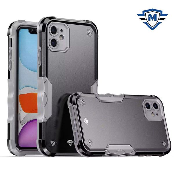 Metkase Exquisite Tough Shockproof Hybrid Case In Slide-Out Package For iPhone 15 Pro - Black/Grey