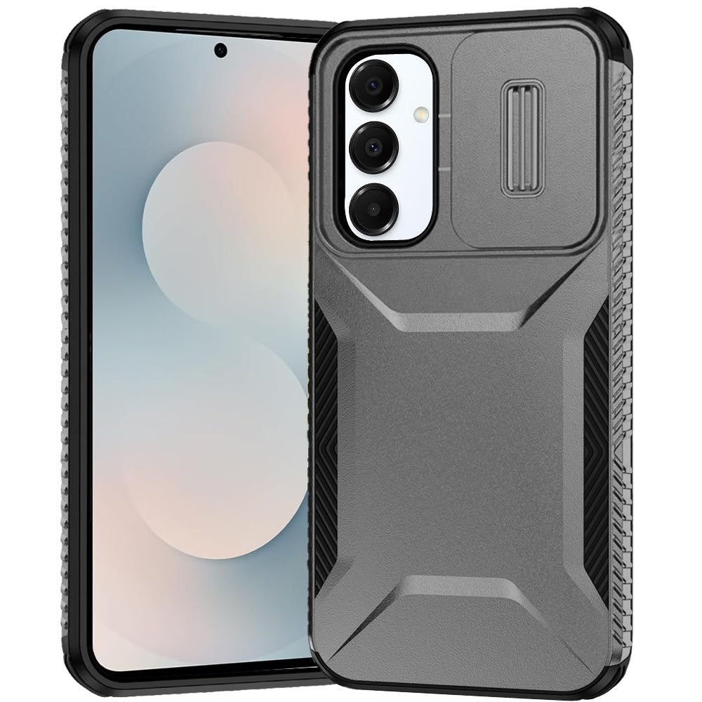 Premium Ultimate U Design Hybrid Case With Camera Window Covering For Samsung S25 FE - Grey