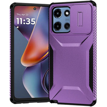 Premium Ultimate U Design Hybrid Case With Camera Cover For Motorola Moto G 5G 2025 - Dark Purple