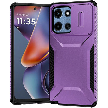Premium Ultimate U Design Hybrid Case With Camera Cover For Motorola Moto G 5G 2025 - Dark Purple