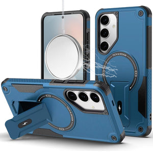 Premium Sturdy Bracket Kickstand Magnetic Hybrid Case For Samsung S25 FE - Blue