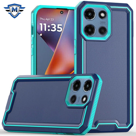 Metkase Rank Tough Strong Modern Fused Hybrid Case For Motorola Moto G 5G 2025 - Blue