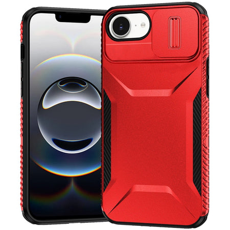 Premium Ultimate U Design Hybrid Case With Camera Window Covering For iPhone 16E / SE4 (2025) - Red