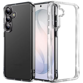 HR Premium Pure Crystal Transparent Thick 2.0Mm Shockproof Chromed Buttons Case Cover For Samsung Galaxy S26 Fe - Clear