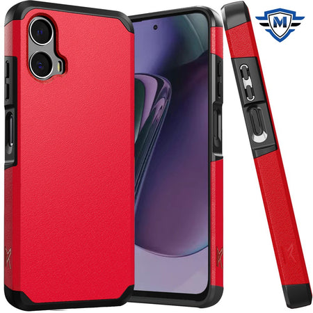 Metkase (Original Series) Tough Strong Shockproof Hybrid Case In Slide-Out Package For Motorola Moto G Stylus 5G 2024 - Red