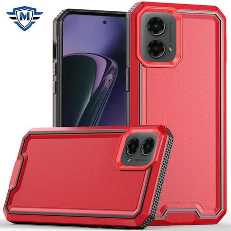 Metkase Rank Tough Strong Modern Fused Hybrid Case In Slide-Out Package For Motorola Moto G Stylus 5G 2024 - Red