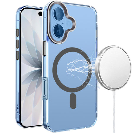 Premium Matching Clear Transparent Circle Design Case For iPhone 17 - Black