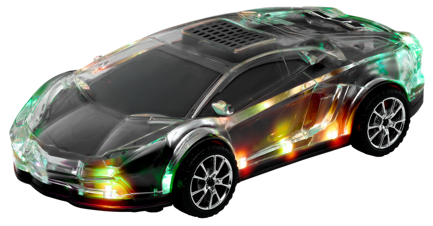 Max Power Lamborghini Style LED Light Up Portable Car Bluetooth Speaker - Black