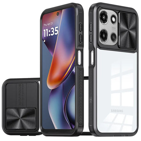 Premium Fusion Transparent Clear Hybrid Case For Motorola Moto G 5G 2025 - Black