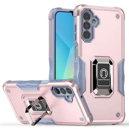 Premium Optimum Magnetic Ring Stand Hybrid Case For Samsung A16 5G - Rose Gold