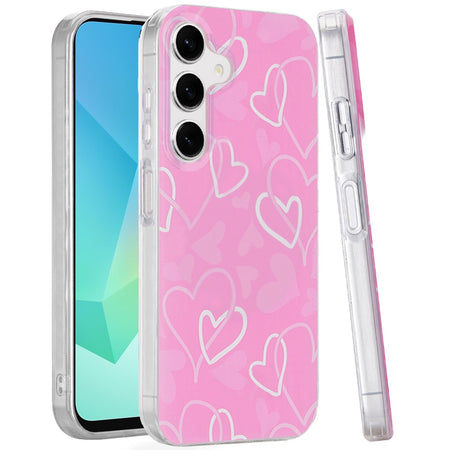 Premium Double Layer Design IMD TPU Case For Samsung A16 5G - Hearts