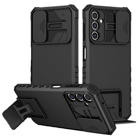 Premium Easy Viewing Kickstand Camera Protection Hybrid Case For Samsung Galaxy A36 - Black