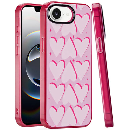 Premium Double Layer Design IMD TPU Case For iPhone 16E/SE4 (2025) - Big Hearts