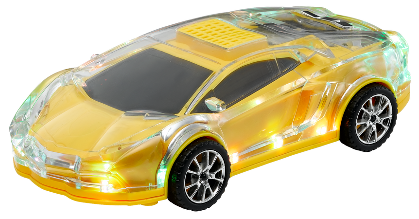 Max Power Lamborghini Style LED Light Up Portable Car Bluetooth Speaker - Yellow
