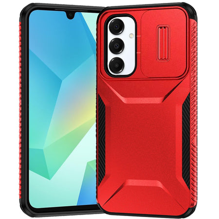 Premium Ultimate U Design Hybrid Case With Camera Window Covering For Samsung A16 5G - Red