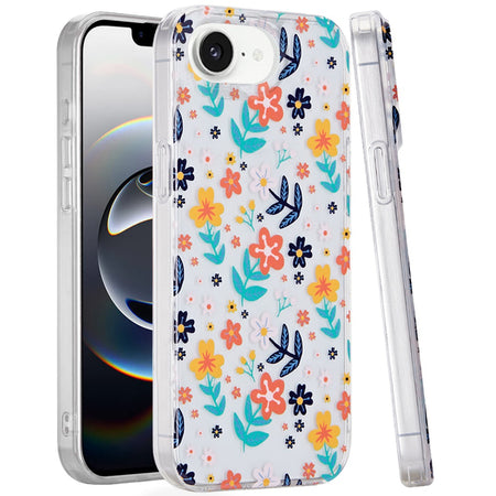 Premium Double Layer Design IMD TPU Case For iPhone 16E/SE4 (2025)- Colorful Floral