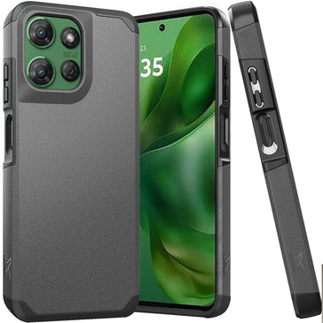 Premium (Original Series) Tough Strong Shockproof Hybrid Case In Slide-Out Package For Motorola Moto G Power 5G 2025 - Charcoal Grey