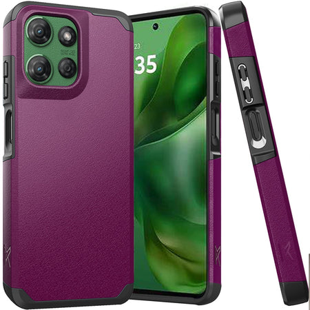 Premium (Original Series) Tough Strong Shockproof Hybrid Case In Slide-Out Package For Motorola Moto G Power 5G 2025 - Dark Purple