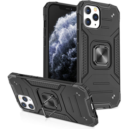 Premium Robust Magnetic Kickstand Hybrid Case For iPhone 15 - Black