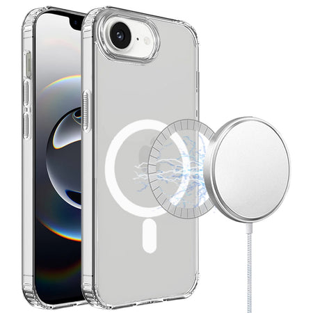 Premium True Transparent (Magnetic Circle) Shockproof Hybrid Case For iPhone 16E / Se4 - Clear
