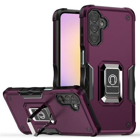 HR Premium Optimum Magnetic Ring Stand Hybrid Case Cover For Samsung A25 5G - Dark Purple