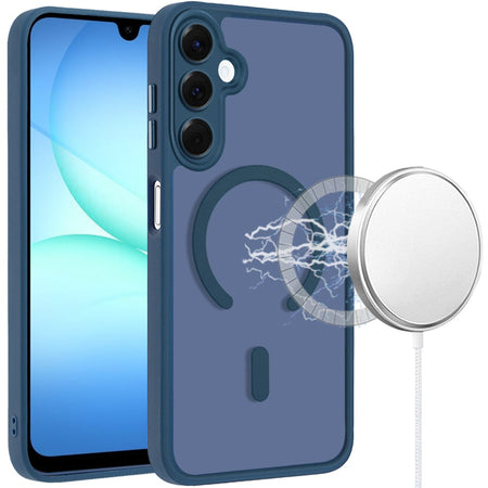 HR Premium Matte Frosted Magnetic Hybrid Case With Covered Camera Protection For Samsung A17 5G - Blue