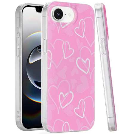 Premium Double Layer Design Imd TPU Case For iPhone 16e / SE4 (2025) - Hearts