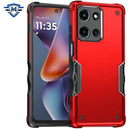 Metkase Exquisite Tough Shockproof Hybrid Case For Motorola Moto G 5G 2025 - Red