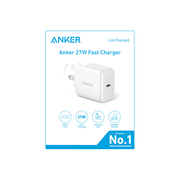 Anker Powerport 27W USB-C Wall Charger (No Hang Tag) - White – C2