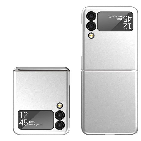 Premium Snap On Premium Matte Finish Case Cover For Samsung Z Flip 7 FE / Flip 6 - Silver