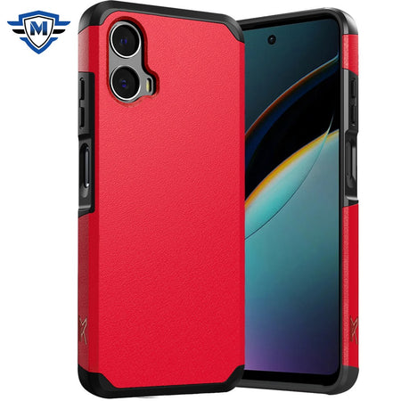 Metkase (Original Series) Tough Strong Shockproof Hybrid Case In Slide-Out Package For Motorola Moto G 5G 2024 - Red