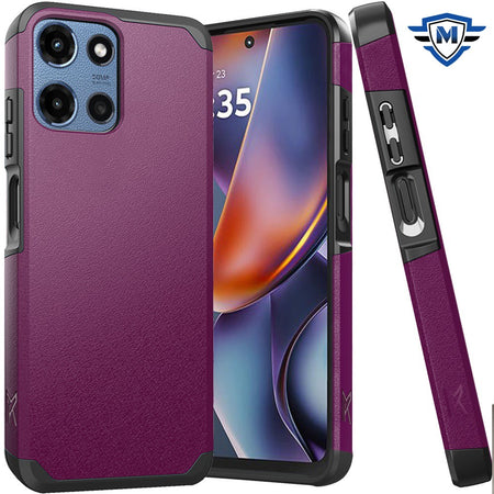 Metkase (Original Series) Tough Strong Shockproof Hybrid Case In Slide-Out Package For Motorola Moto G 5G 2025 - Dark Purple