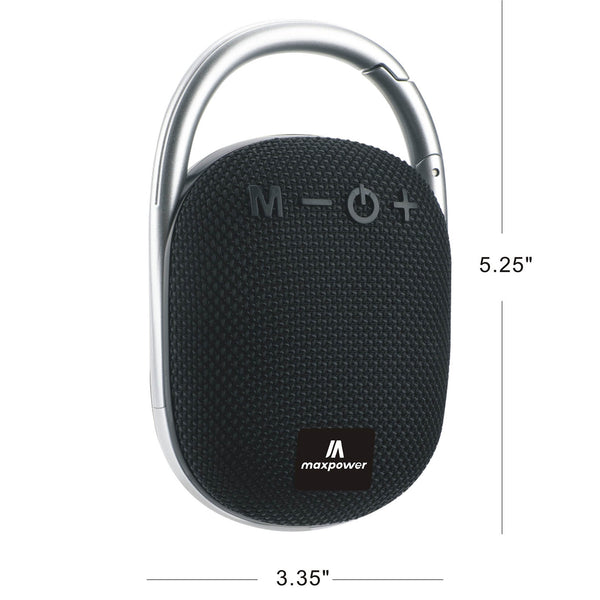 Max Power Clip On Bluetooth Speaker For Indoor/Outdoor Use Black C2