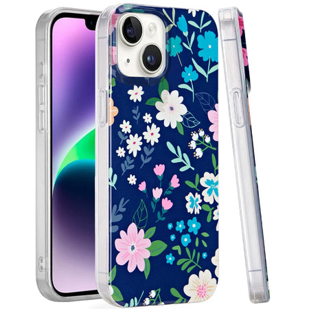 Premium Double Layer Design IMD TPU Case For iPhone 13/14 - Galaxy Floral