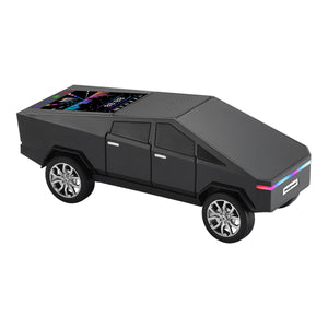Max Power Tesla Cyber Truck Style With Front Flashing Led Lights & Back Light Up Panel Bluetooth Speaker - Black