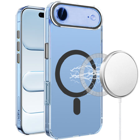 Premium Matching Clear Transparent Circle Design Case For iPhone 17 Air - Black