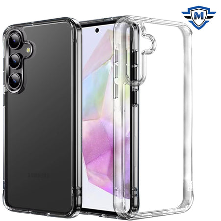 Metkase Crystal Transparent Thick 2.0mm Shockproof Chrome Buttons Case For Samsung Galaxy A36 - Clear