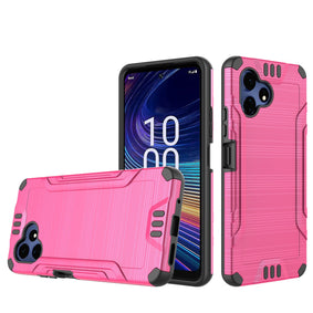 HR Premium Premium Brushed Metalled Hybrid Case For Celero 5G Velocity - Hot Pink